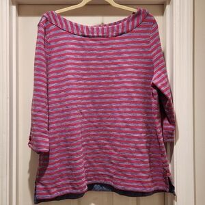 Talbots boat neck light weight cotton sweater 3/4 sleeve size 2X